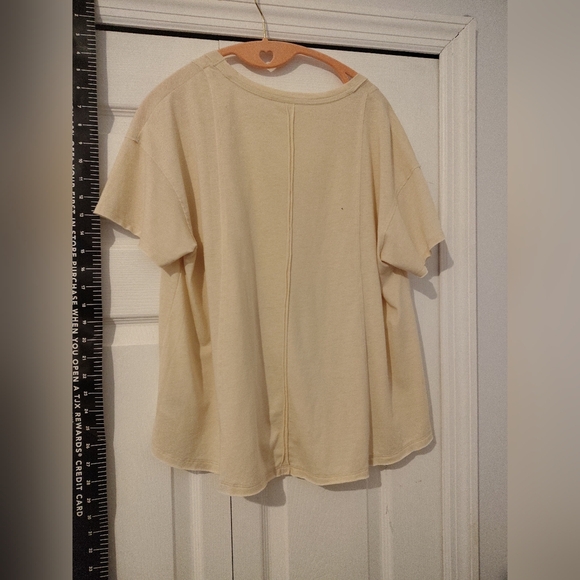 Women's Cream V-Neck Top Cropped Top - Picture 14 of 14